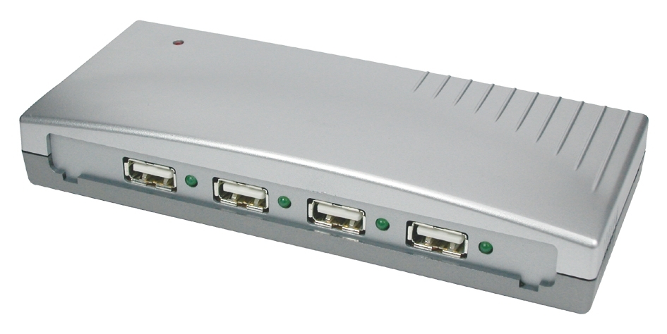 4 Port USB 2.0 HUB, Plastik-Gehäuse inkl. Netzteil 4 Port USB 2.0 HUB, Plastik-Gehäuse inkl. Netzteil