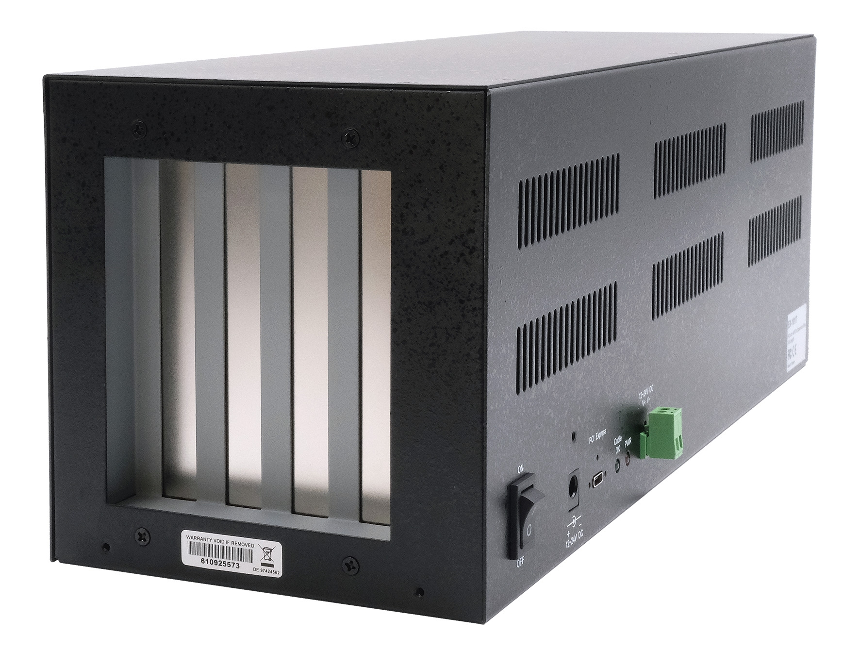 Expansion-Box mit 4x PCIe x1 Slots und PCIe x2 Host Card, für lange Karten bis 34cm Expansion-Box mit 4x PCIe x1 Slots und PCIe x2 Host Card, für lange Karten bis 34cm