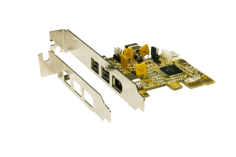 PCIe FireWire 1394B card with 3+1 Ports (TI Chipset) incl. LowProfile Bracket PCIe FireWire 1394B card with 3+1 Ports (TI Chipset) incl. LowProfile Bracket