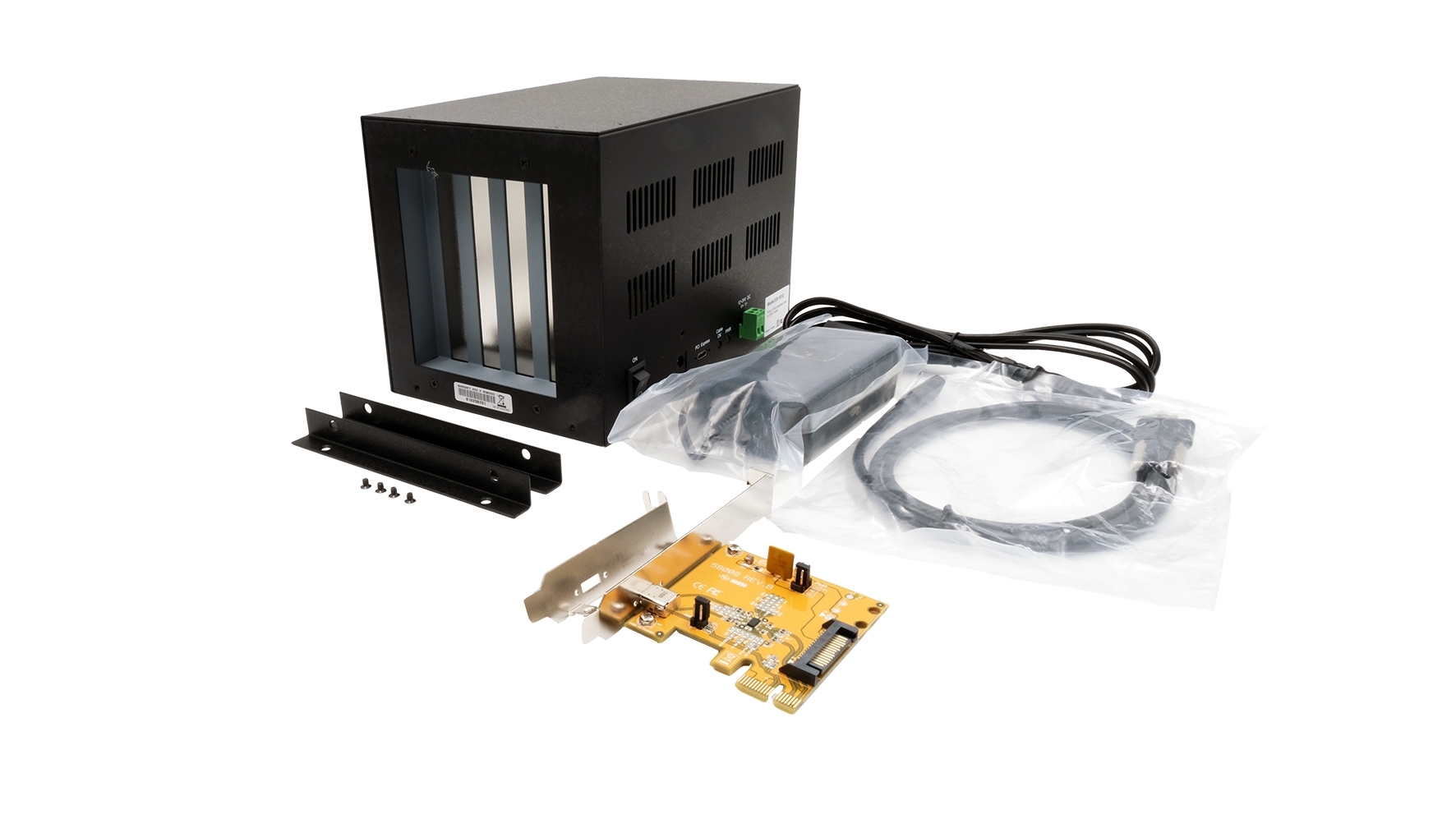 Kompakte Expansion Box mit PCIe Karte und C-Kabel zu 4x PCI Slots Kompakte Expansion Box mit PCIe Karte und C-Kabel zu 4x PCI Slots