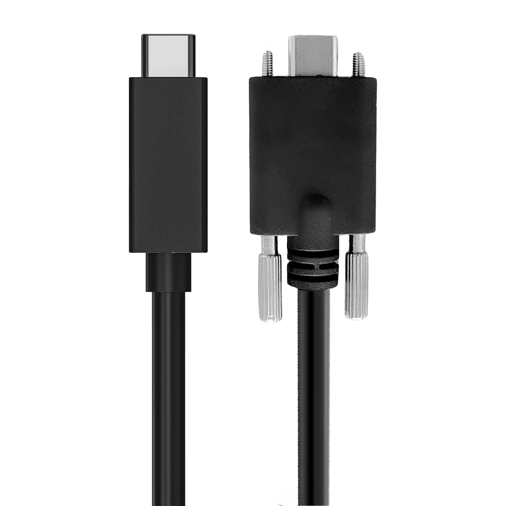 USB 3.2 Gen 2x1 Kabel, USB-C zu USB-C mit Rändelschrauben, schwarz, 1.0 m