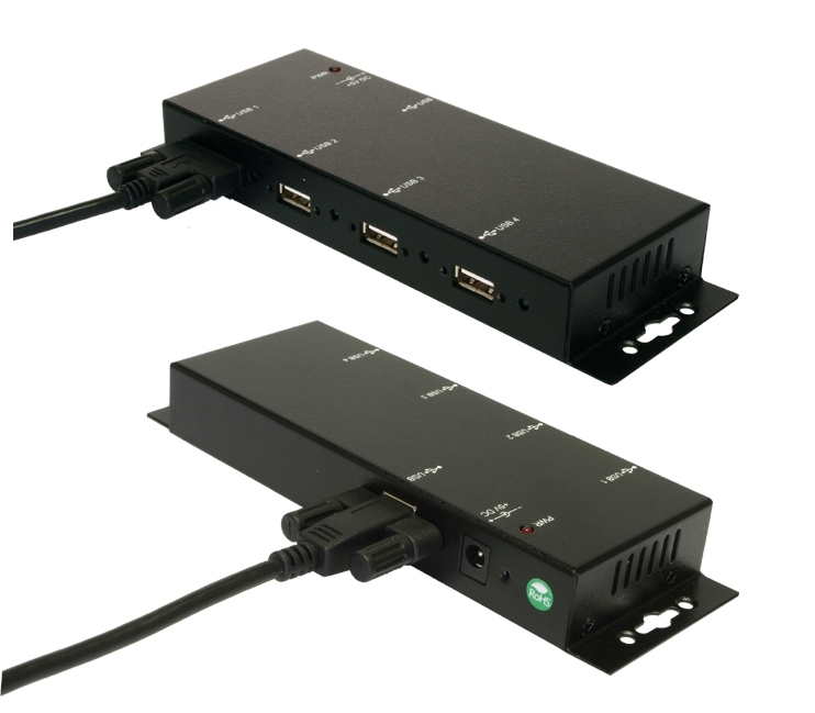 4 Port USB 2.0 Metall-HUB, Anschlüsse verschraubbar 4 Port USB 2.0 Metall-HUB, Anschlüsse verschraubbar