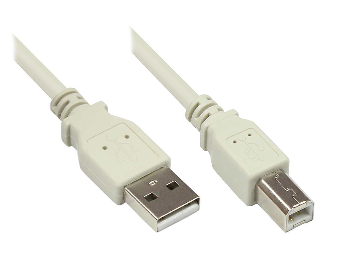 Connection cable USB 2.0 plug A to plug B, grey, 5m | EX-K1512