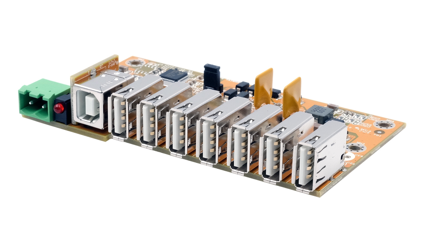 7-Port USB 2.0 HUB Board with 15KV ESD Surge Protection