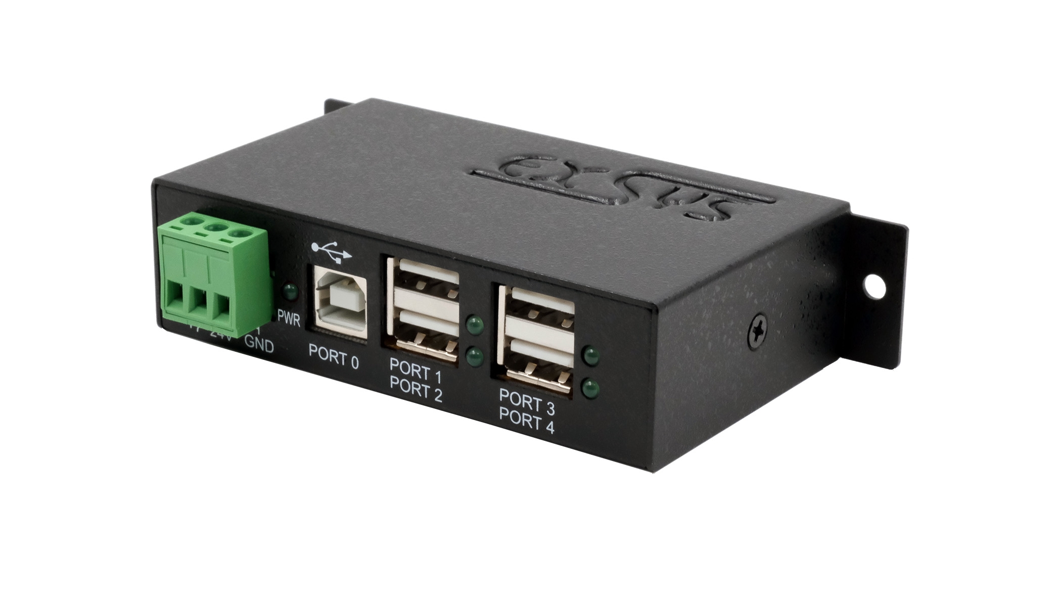 Managed 4-Port USB 2.0 Metall HUB mit 15KV ESD Überspannungsschutz (DIN-Rail) Managed 4-Port USB 2.0 Metall HUB mit 15KV ESD Überspannungsschutz (DIN-Rail)