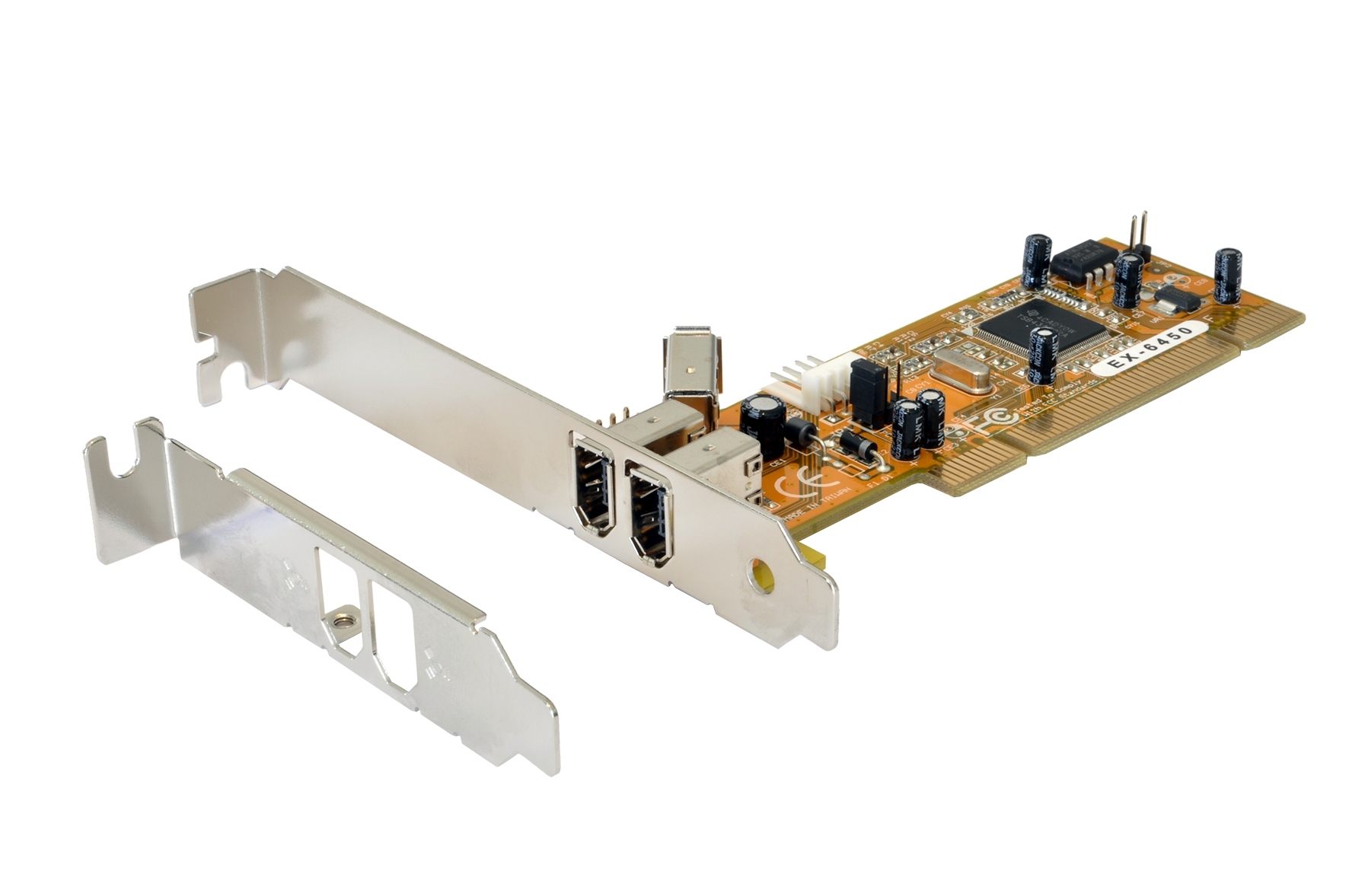 PCI FireWire 1394 card with 3 Ports incl. LP bracket (TI Chipset) PCI FireWire 1394 card with 3 Ports incl. LP bracket (TI Chipset)