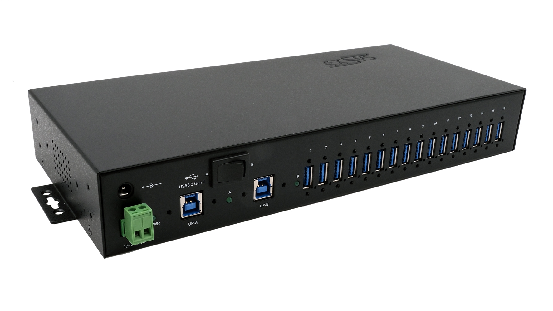 16-Port USB 3.2 Gen 1 Metall HUB mit 15KV ESD Überspannungsschutz, A-Buchsen 16-Port USB 3.2 Gen 1 Metall HUB mit 15KV ESD Überspannungsschutz, A-Buchsen
