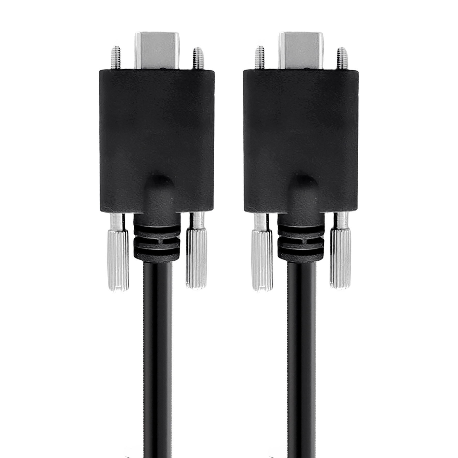 USB 3.2 Gen 2x1 Kabel, USB-C zu USB-C beide mit Rändelschrauben, schwarz, 1.0 m