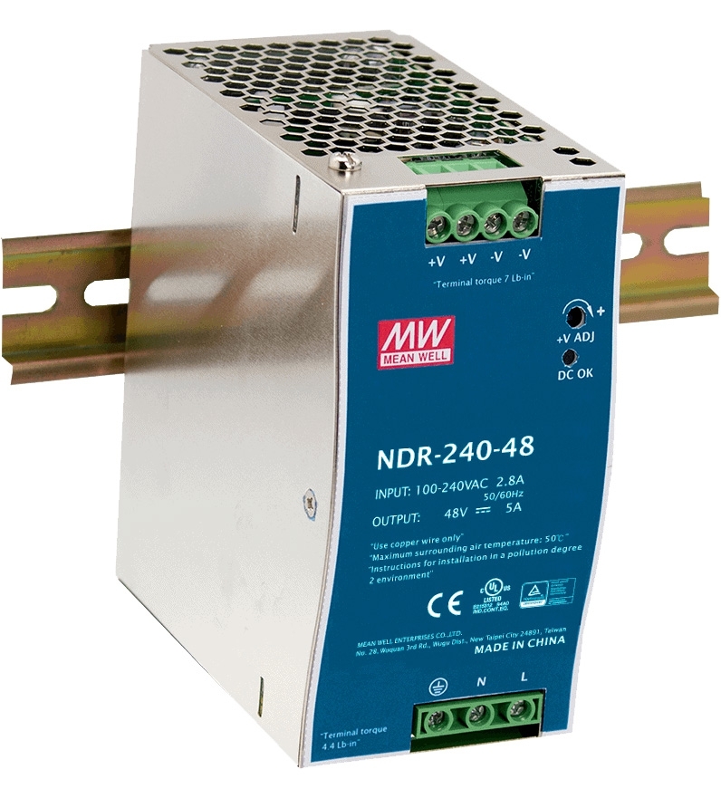 240W Hutschienen Netzteil 48V/5A - NDR-240-48 Meanwell 240W Hutschienen Netzteil 48V/5A - NDR-240-48 Meanwell