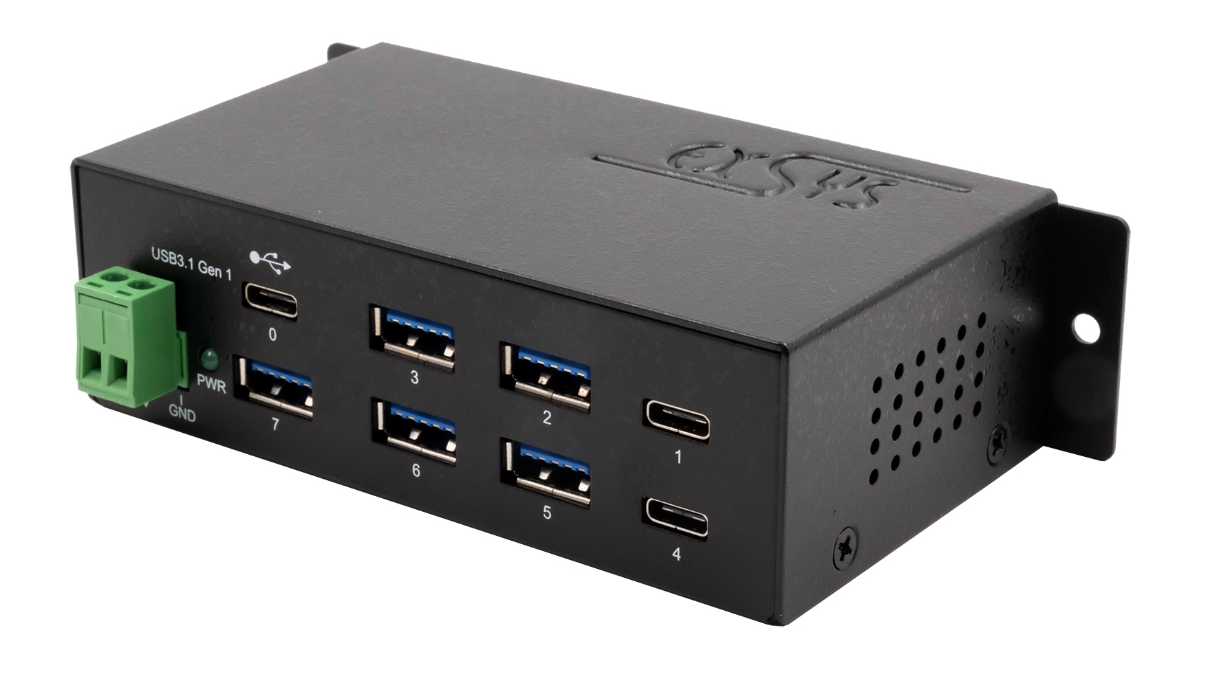 7 Port USB 3.2 Gen 1 Metall HUB mit 2x USB-C und 5x USB-A Ports (Surge Protection)