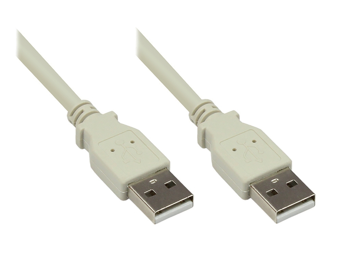 Connection cable USB 2.0 plug A to plug A, grey, 1.8m Connection cable USB 2.0 plug A to plug A, grey, 1.8m