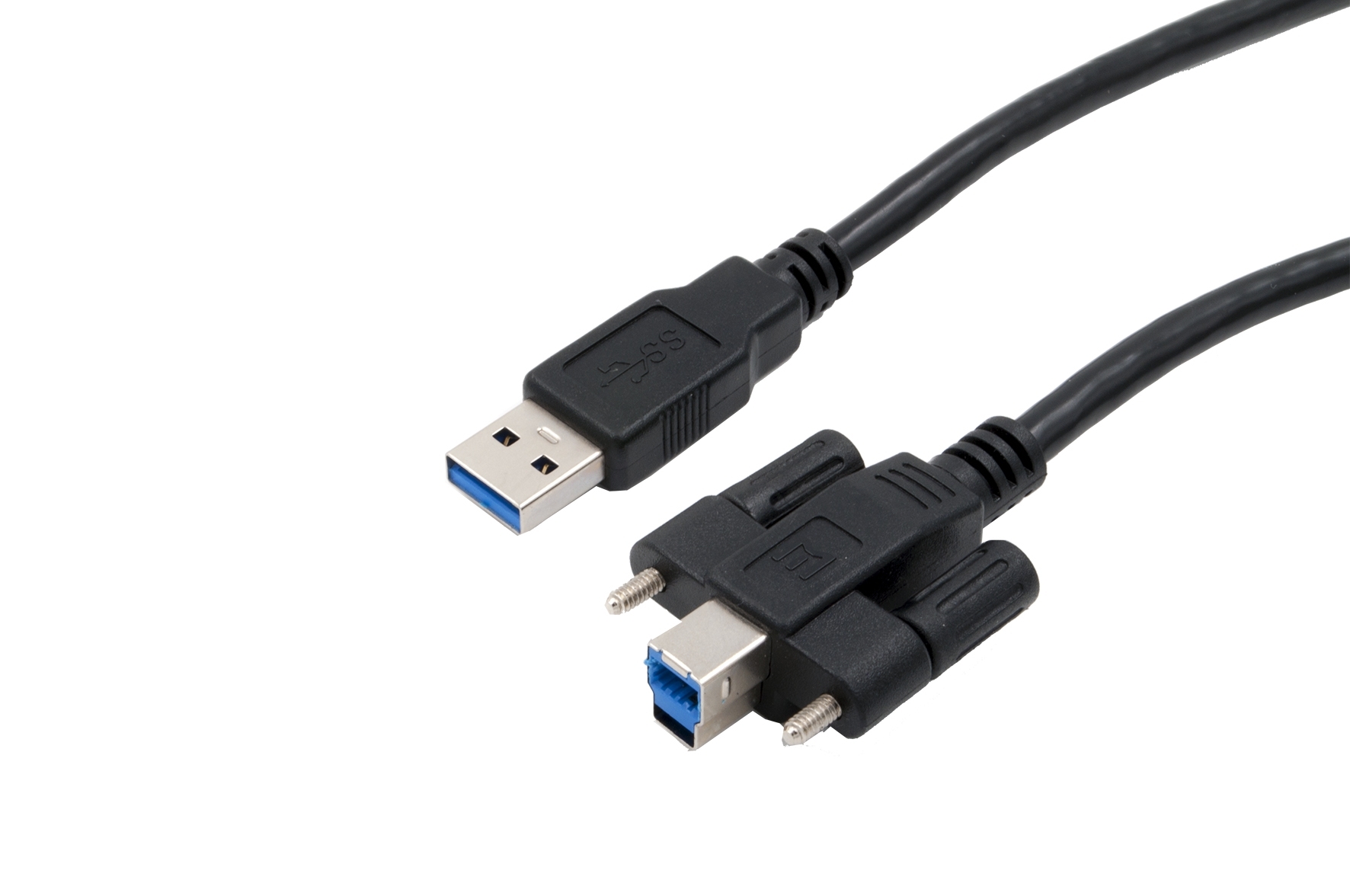 USB 3.2 Gen 1 cable A male to B male with screw lock, 1.5 meter USB 3.2 Gen 1 cable A male to B male with screw lock, 1.5 meter