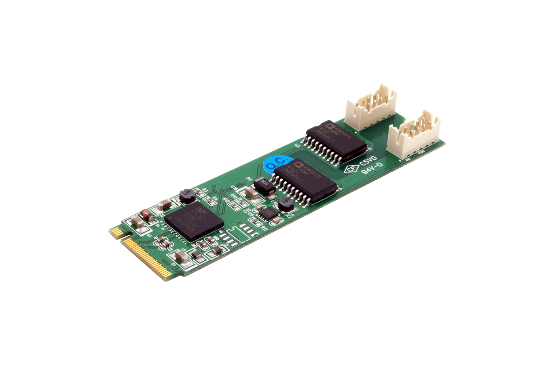 M.2 NGFF 2S Serial RS-232 card with 2.5KV Optical Isolation (Exar Chipset)