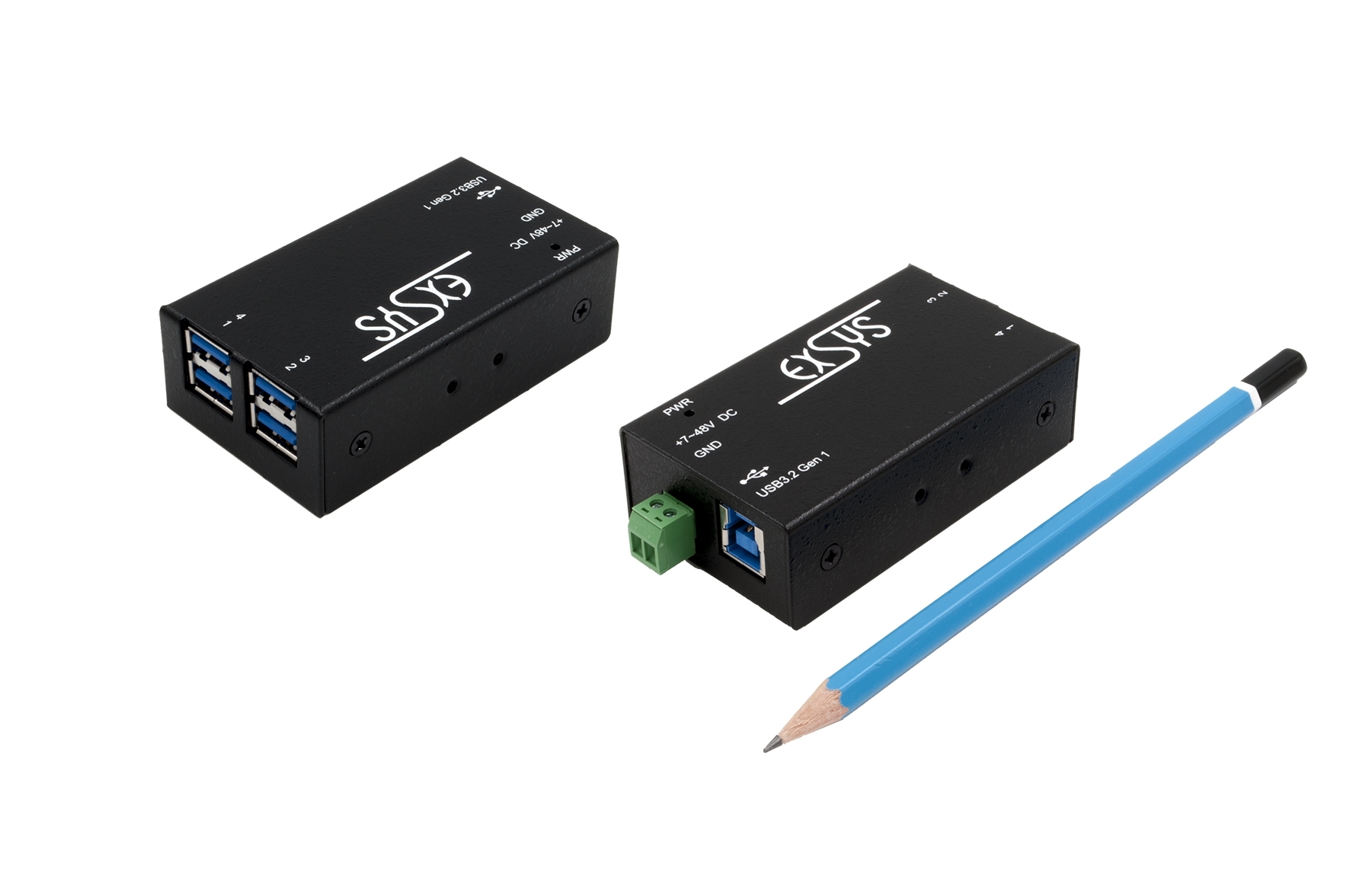 Kleinster 4-Port USB 3.2 Gen 1 Metall HUB mit 15KV ESD Überspannungsschutz, A-Buchsen Kleinster 4-Port USB 3.2 Gen 1 Metall HUB mit 15KV ESD Überspannungsschutz, A-Buchsen