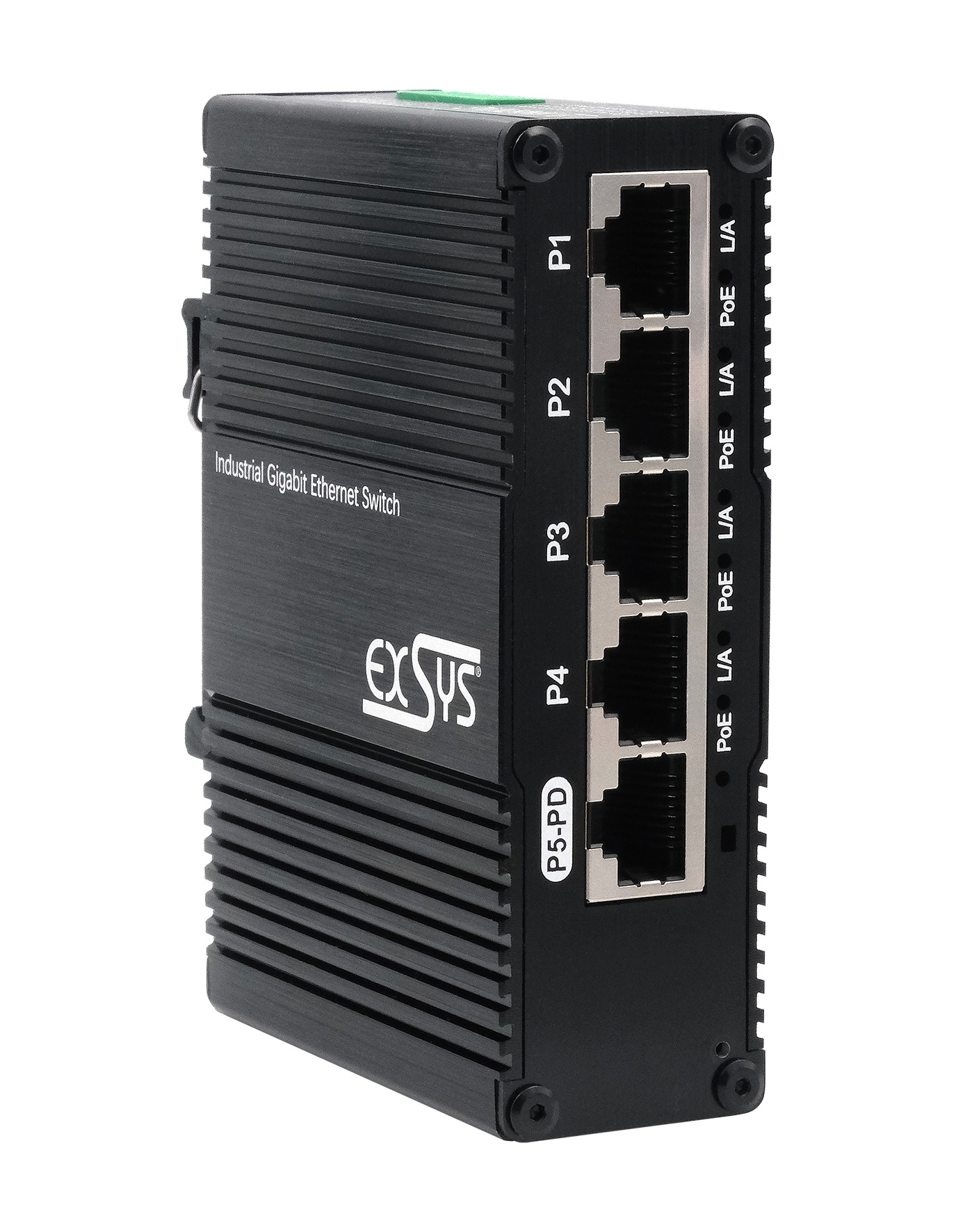 Mini 5-Port Industrial Gigabit PoE Pass-Through Switch, unmanaged