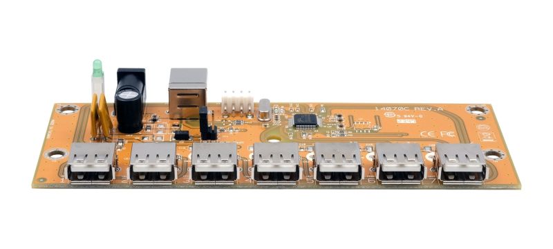 7-Port USB 2.0 HUB, 15KV ESD Schutz, nur Platine | EX-1177-2S-PL