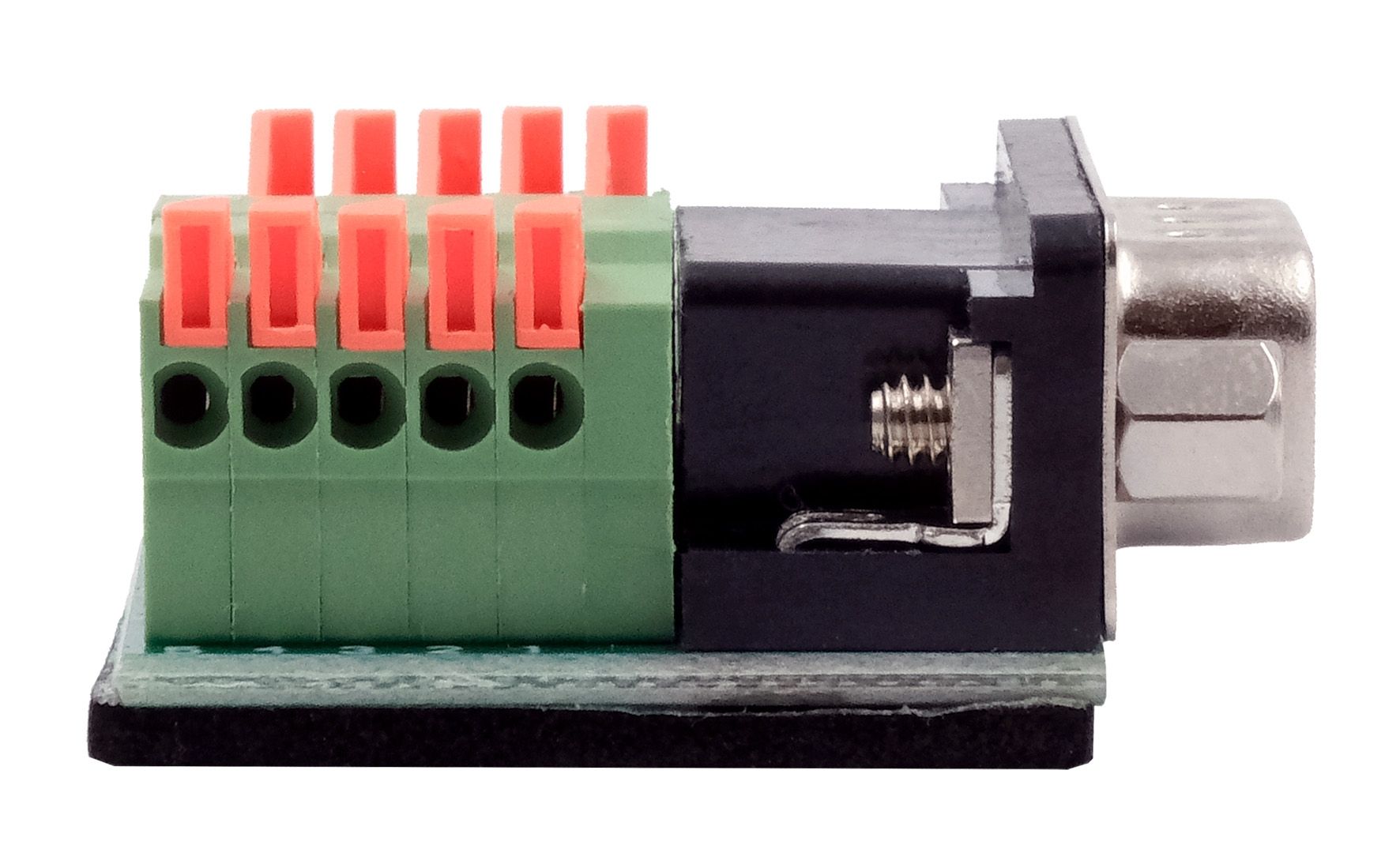 Produktbild von 10 Stück 6-polige Steckverbinder, Schraubklemme, Raster 5,08 Mm – Für Leiterplatten, 8A, AC300V, DIN-Schienen-Adapter