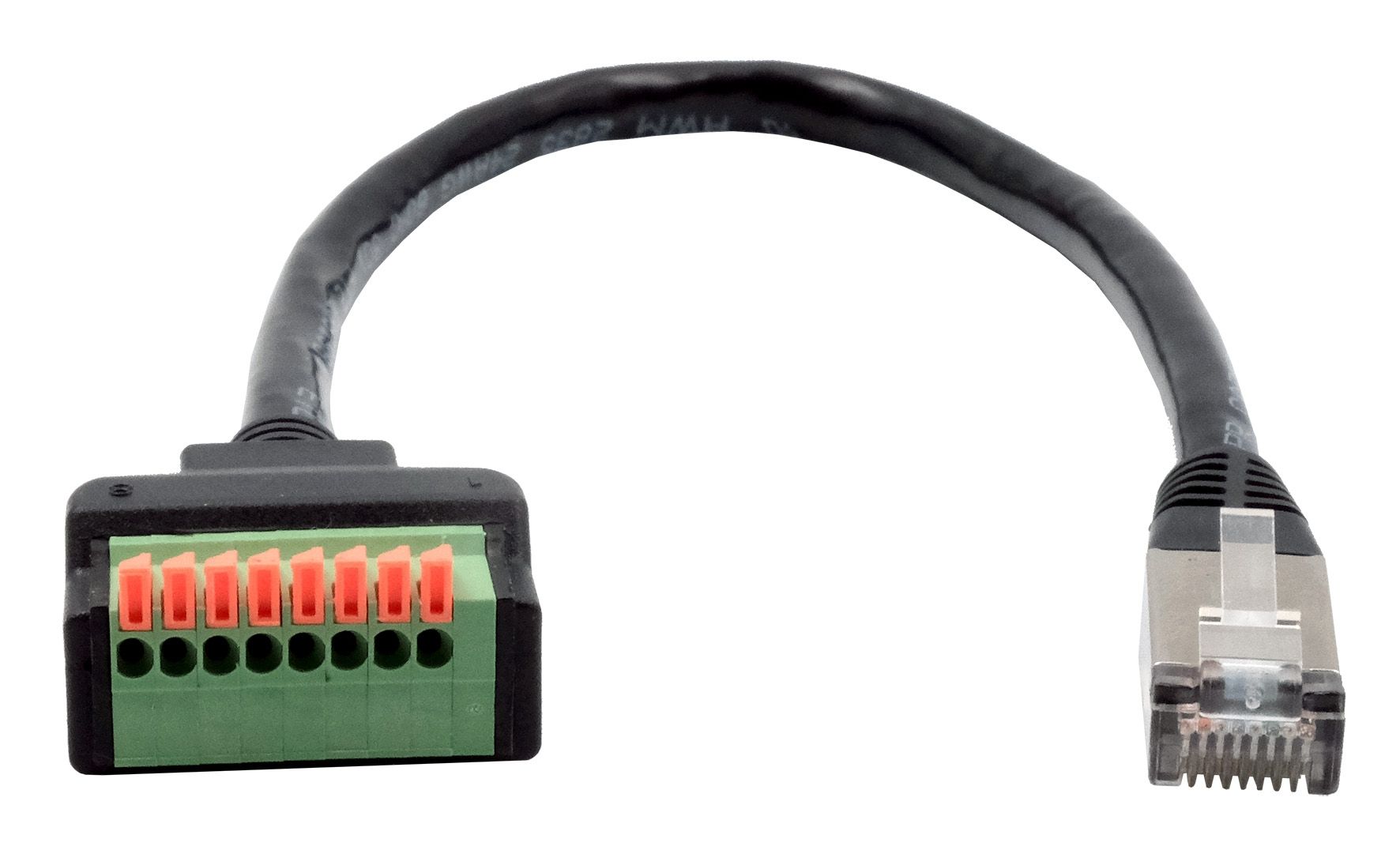 Kabel-Adapter RJ45 Stecker zu 8-pin Terminal Block mit Drucktaster, CAT ...